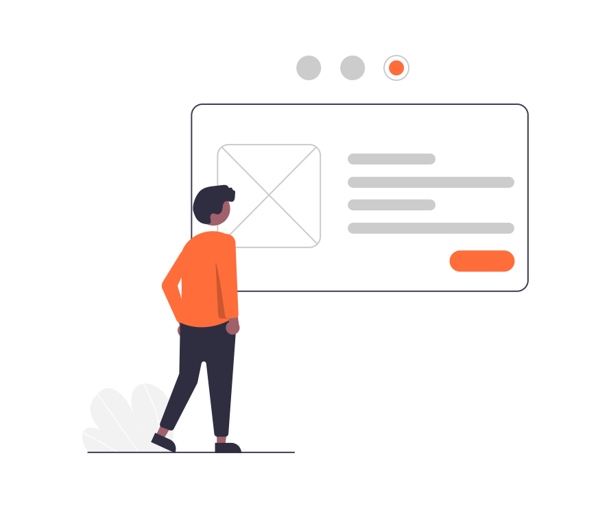 Cartoon character in orange shirt screen